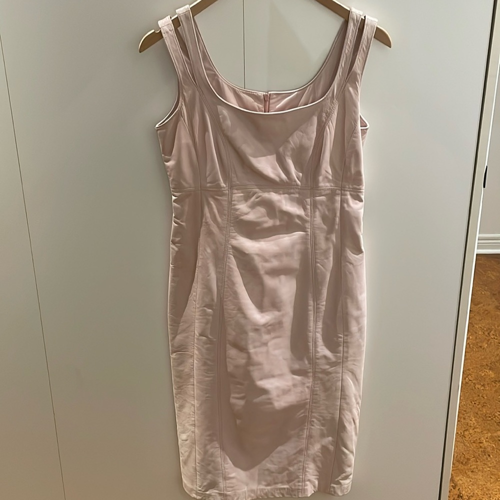 Pink leather dress